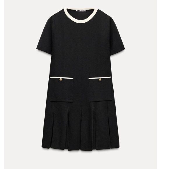 NWT Zara Pleated Mini Dress Preppy Old Money Size XS - Picture 10 of 12